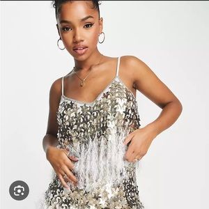 Perfect Eras Tour Sequin and Beaded Feather Crop Top Celestial Stars
